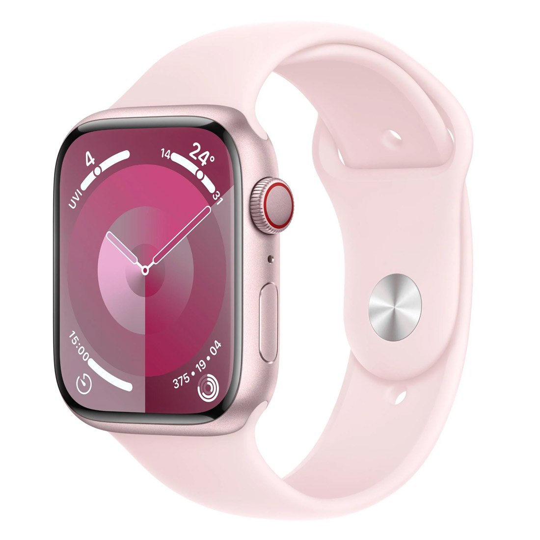 Apple Watch Series 9 GPS + Cellular 45mm Pink Aluminium Case w/ Light Pink Sport Band (M/L)